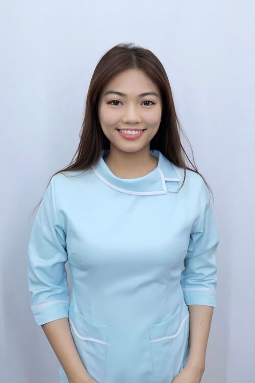 B24047b#粉藍色七分袖護師服褲裝  |產品目錄|女護理師服|套裝(衣+褲)