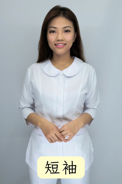B50016#白色短袖護師服褲裝  |產品目錄|現貨專區|護師服套裝