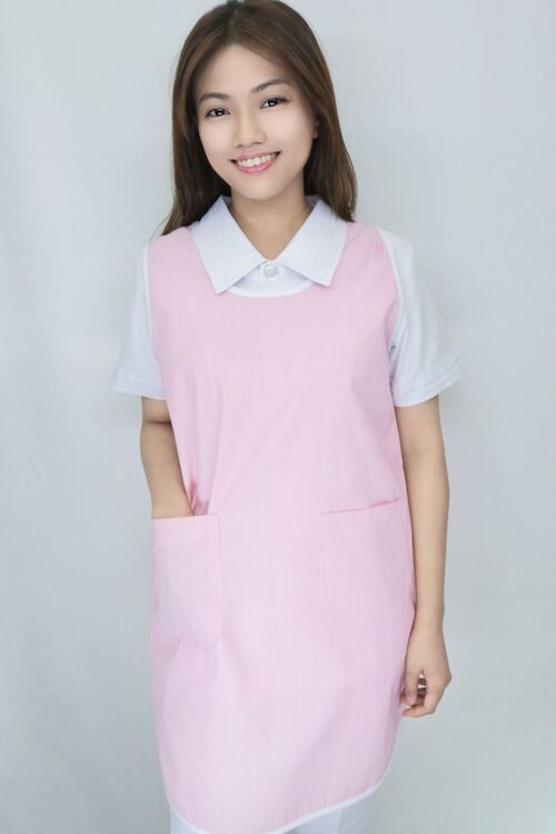 A49145b#紅白色條紋圍裙