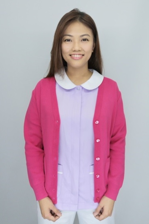 C09088#桃紅色針織外套