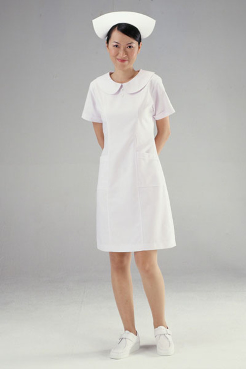 洋裝A01016 // 白色短袖護師洋裝  |產品目錄|女護理師服|洋裝