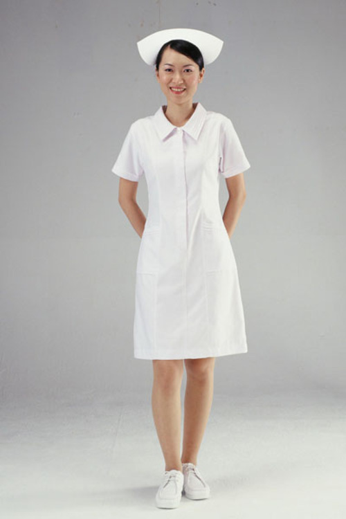 洋裝A02016 // 白色短袖護師洋裝  |產品目錄|女護理師服|洋裝