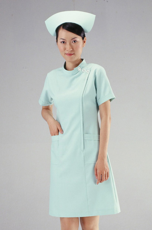 洋裝A08036 // 粉綠色短袖護師洋裝  |產品目錄|女護理師服|洋裝