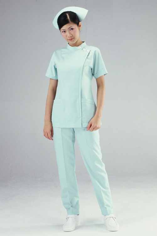 B10036#粉綠色短袖護師褲裝  |產品目錄|女護理師服|套裝