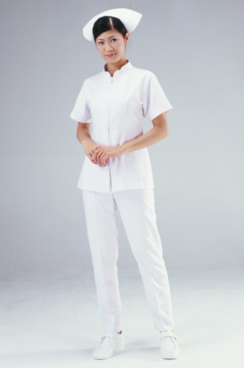 B13016#白色短袖護師服褲裝  |產品目錄|女護理師服|套裝