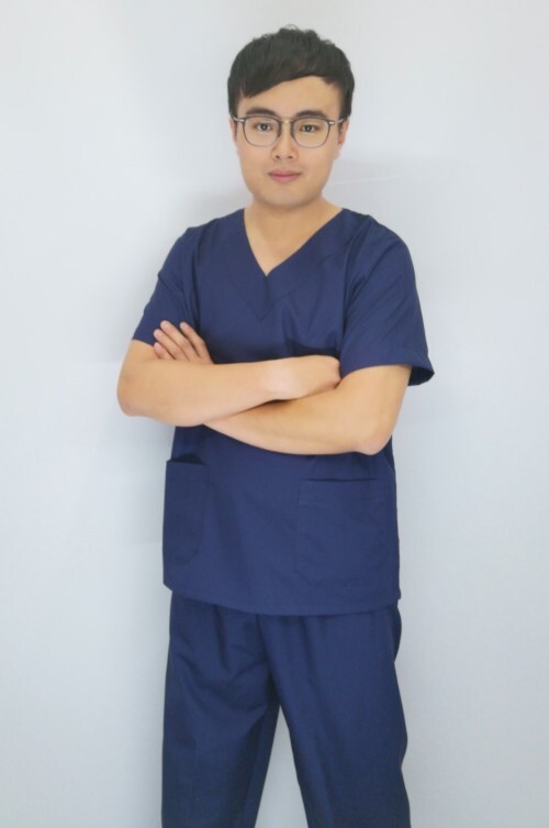 B20296#男-深藍色短袖刷手服套裝  |產品目錄|手術用品系列|刷手服套裝