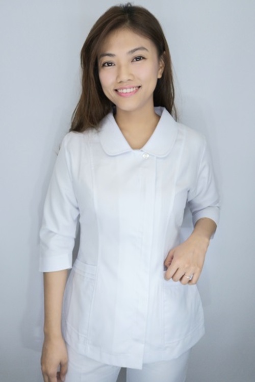 B30017#白色七分袖護師服褲裝  |產品目錄|女護理師服|套裝