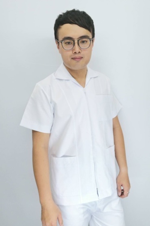 B49016#白色短袖男護師服褲裝  |產品目錄|男護理師服|套裝