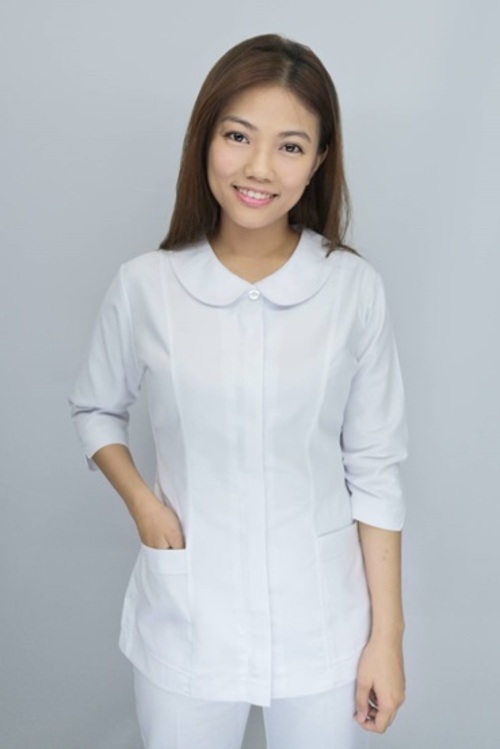 B50017#白色七分袖護師服褲裝  |產品目錄|女護理師服|套裝