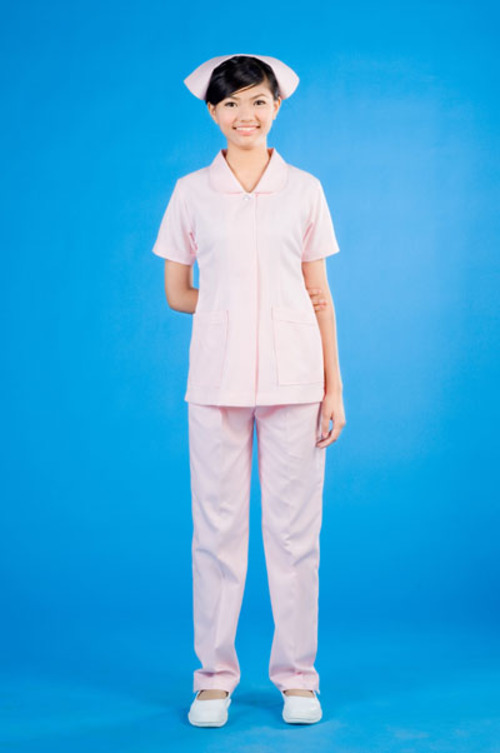 B55026#粉紅色短袖護師褲裝  |產品目錄|女護理師服|套裝