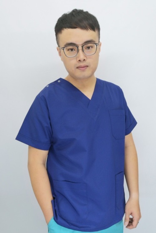 B63306#男-寶藍色短袖刷手服套裝  |產品目錄|手術用品系列|刷手服套裝