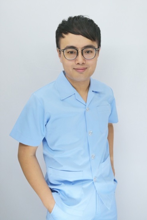 B69286#水藍色短袖男護師服褲裝  |產品目錄|男護理師服|套裝