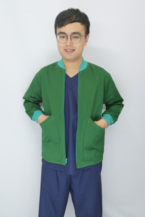 B81328#深綠色雙面穿棒球手術外套  |產品目錄|手術用品系列|手術外套