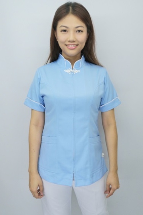 上衣TB13286a // 水藍色短袖護師服單上衣  |產品目錄|女護理師服|上衣