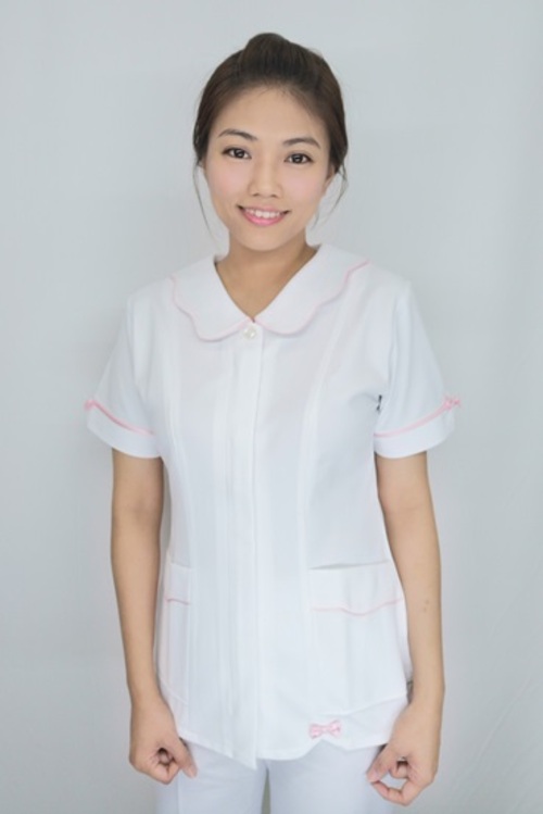 上衣TB31016a // 白色短袖護師服單上衣(彈性布)  |產品目錄|女護理師服|上衣