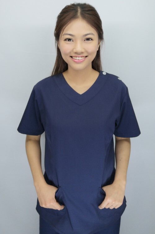 上衣TB38296 // 深藍色短袖護師服單上衣  |產品目錄|女護理師服|上衣