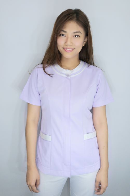 上衣TB59066c // 淡紫色短袖護師服單上衣(科技機能布)  |產品目錄|女護理師服|上衣